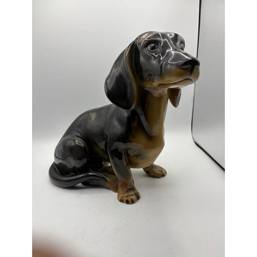 Vintage Keramos Austria Dachshund Dog Figurine Large Ceramic Wiener Dog 15